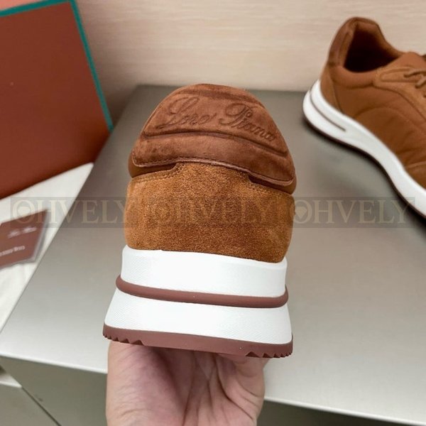 로로피아나 위크앤드 워크 패브릭 스니커즈 브라운