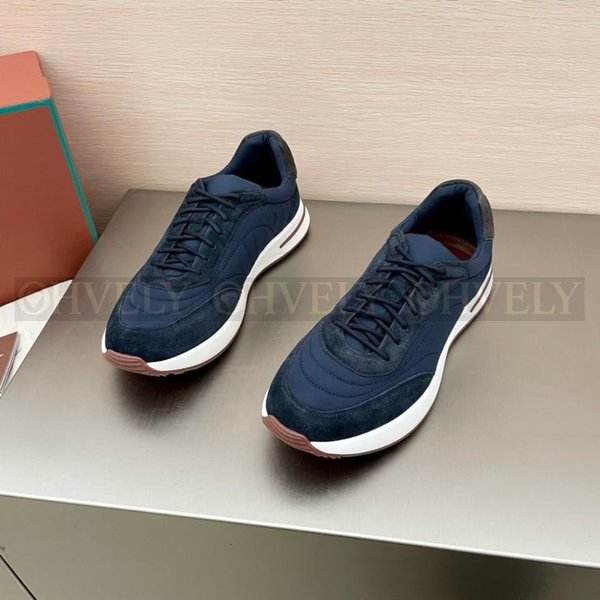 로로피아나 위크앤드 워크 패브릭 스니커즈 네이비