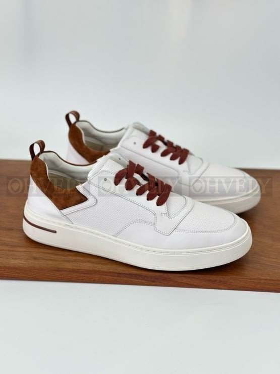 로로피아나 뉴포트 워크 스니커즈 화이트 블랙베리