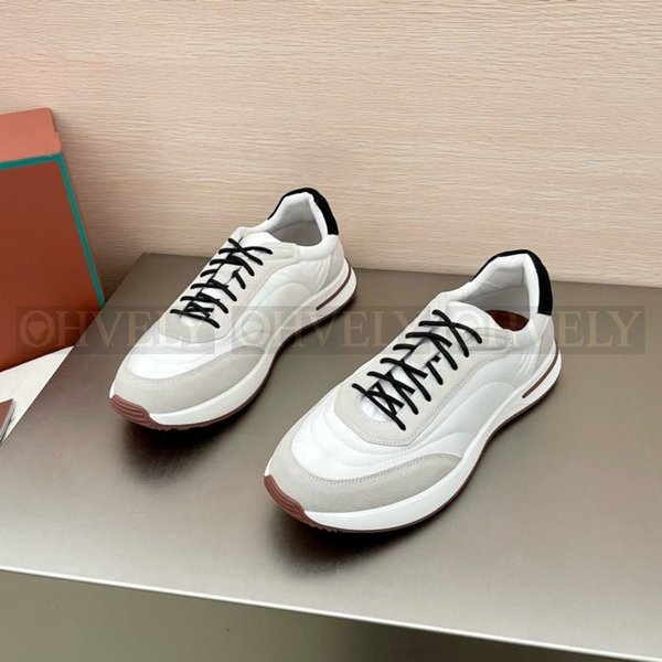 로로피아나 위크앤드 워크 패브릭 스니커즈 화이트