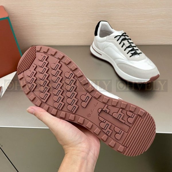 로로피아나 위크앤드 워크 패브릭 스니커즈 화이트