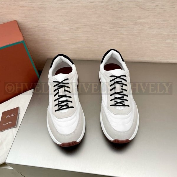 로로피아나 위크앤드 워크 패브릭 스니커즈 화이트