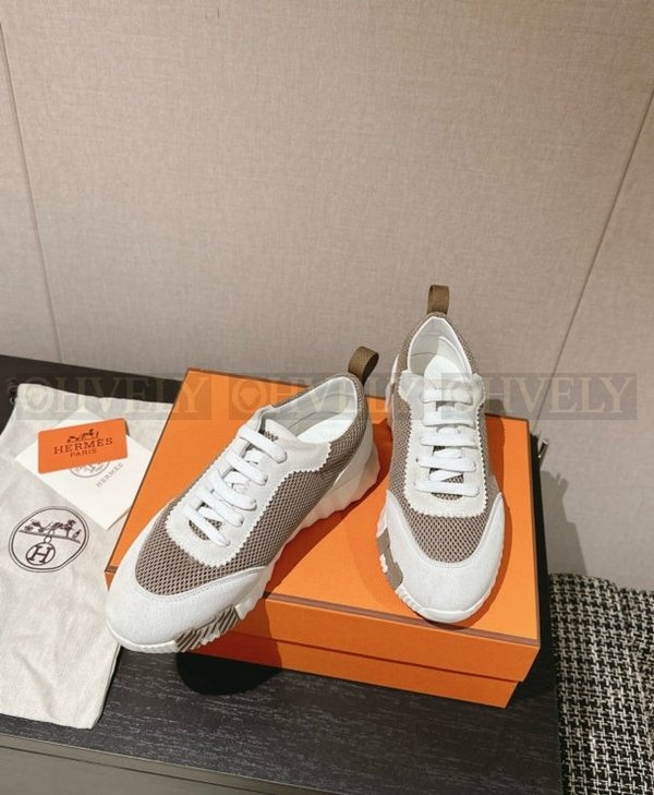 에르메스 바운싱 메쉬 스니커즈 베이지 아지에 블랑