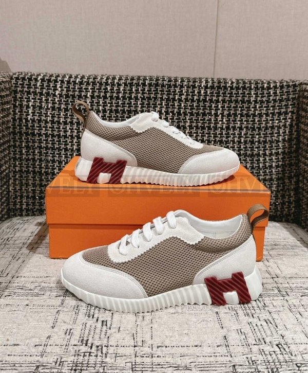 에르메스 바운싱 메쉬 스니커즈 베이지 아지에 블랑