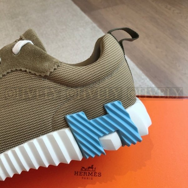 에르메스 바운싱 메쉬 스니커즈 테크니컬 벨벳 체비어