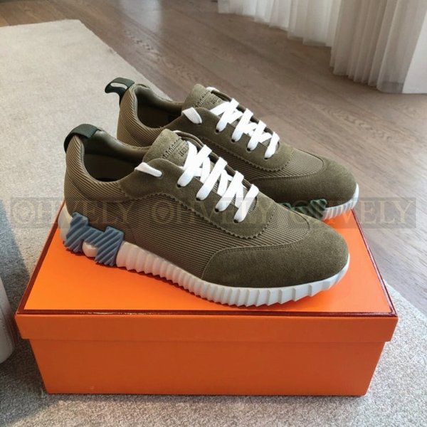 에르메스 바운싱 메쉬 스니커즈 테크니컬 벨벳 체비어