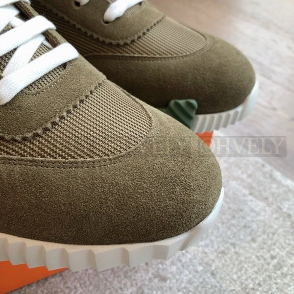 에르메스 바운싱 메쉬 스니커즈 테크니컬 벨벳 체비어