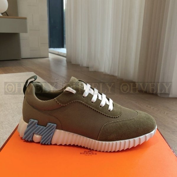 에르메스 바운싱 메쉬 스니커즈 테크니컬 벨벳 체비어