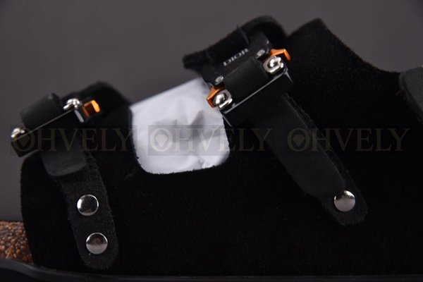 디올 x 버켄스탁 밀라노 샌들 누벅 카프스킨 블랙