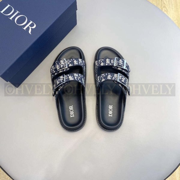 디올 아쿠아 샌들 오블리크 자카드