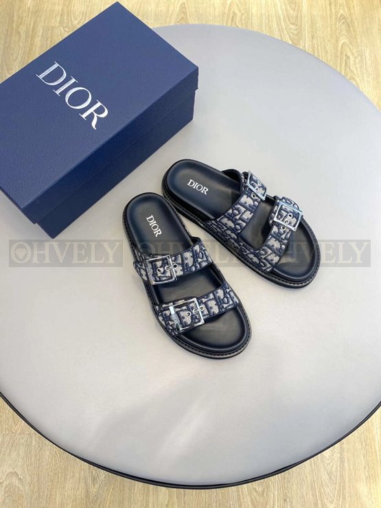 디올 아쿠아 샌들 오블리크 자카드