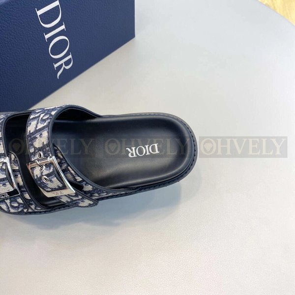 디올 아쿠아 샌들 오블리크 자카드