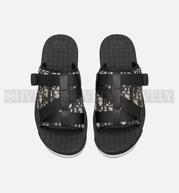 디올 알파 샌들 오블리크 자카드