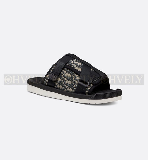 디올 알파 샌들 오블리크 자카드