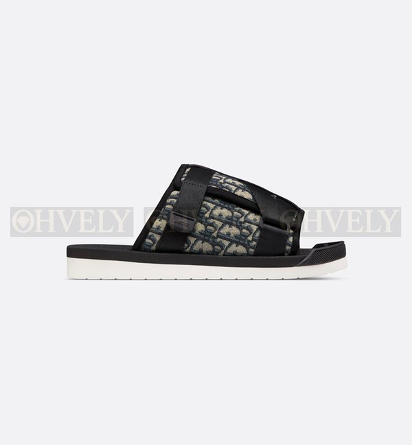 디올 알파 샌들 오블리크 자카드