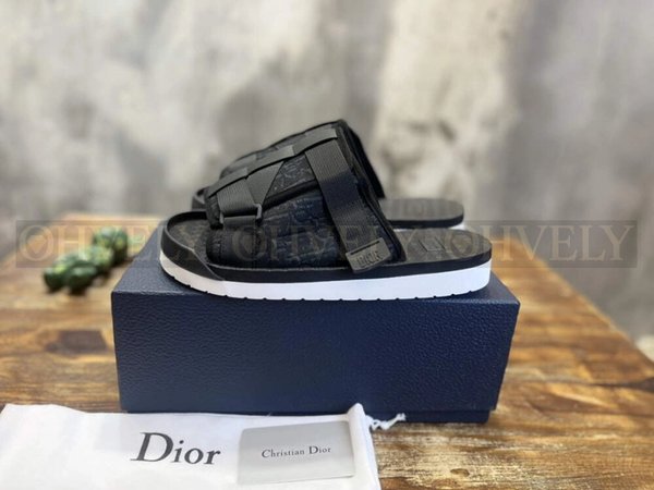 디올 알파 샌들 오블리크 자카드