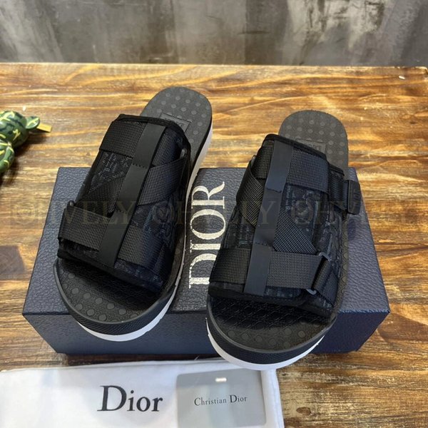 디올 알파 샌들 오블리크 자카드