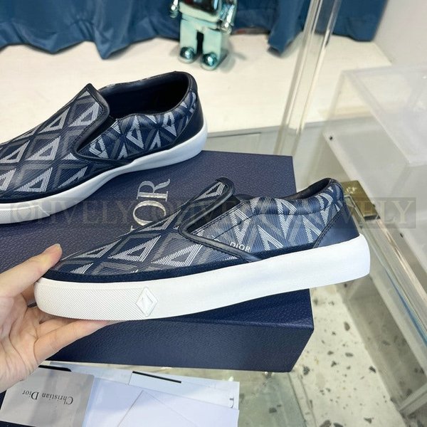 디올 B101 슬립 온 스니커즈 네이비 블루