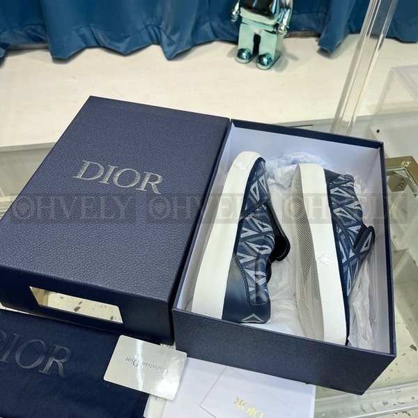 디올 B101 슬립 온 스니커즈 네이비 블루