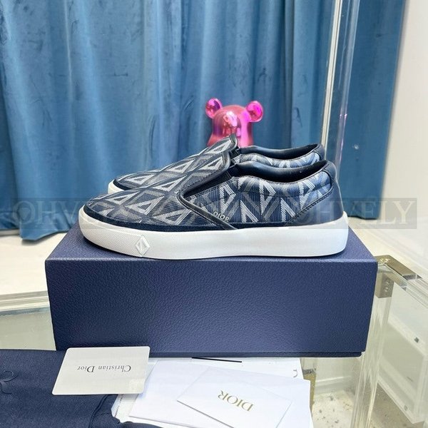 디올 B101 슬립 온 스니커즈 네이비 블루