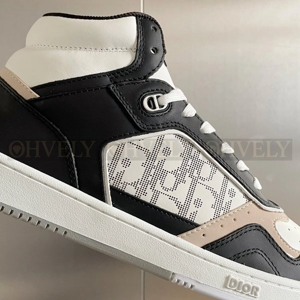 디올 B27 하이탑 스니커즈 스무스 카프스킨 & 오블리크 갤럭시 레더 블랙