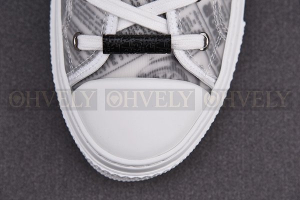 디올 x 다니엘 아샴 B23 하이탑 스니커즈 화이트 캔버스 뉴스프린트