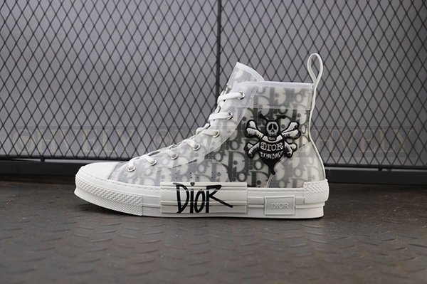 디올 x 숀 B23 하이 오블리크 캔버스 꿀벌 자수 패치