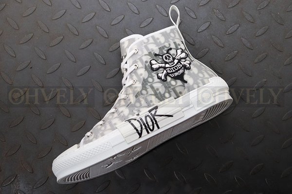 디올 x 숀 B23 하이 오블리크 캔버스 꿀벌 자수 패치