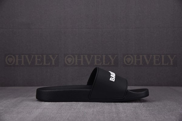 발렌시아가 블랙 화이트 풀 슬라이드 샌들