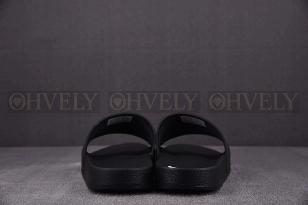 발렌시아가 블랙 그린 풀 슬라이드 샌들