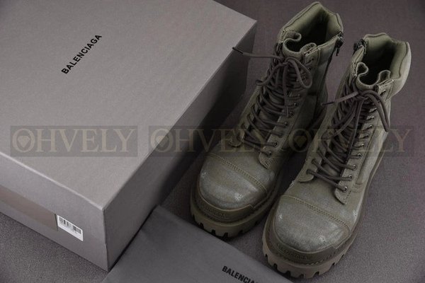 발렌시아가 컴뱃 스트라이크 20mm 부츠 카키