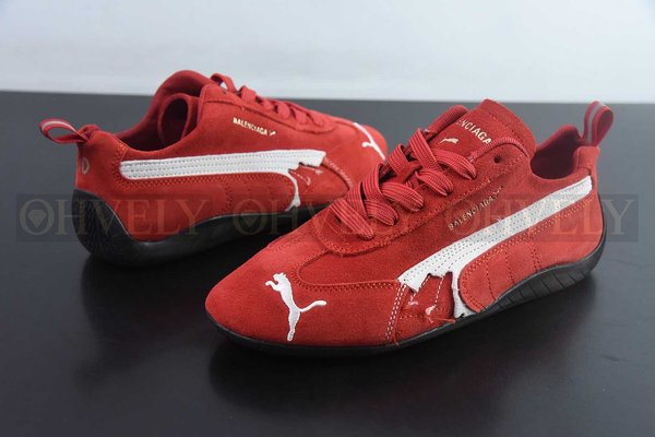 발렌시아가 x 푸마 스피드캣 스웨이드 레드 화이트