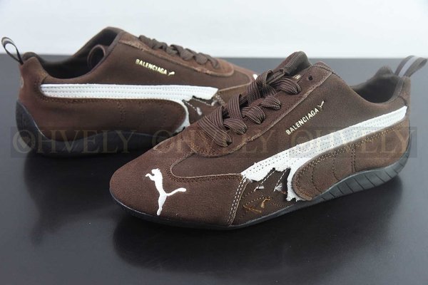 발렌시아가 x 푸마 스피드캣 스웨이드 브라운 화이트