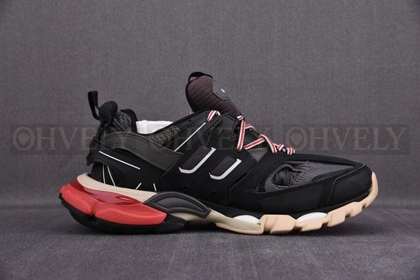 발렌시아가 트랙 블랙 레드 스니커즈