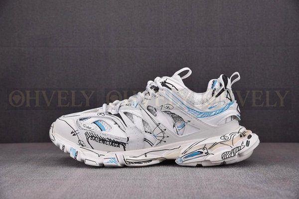 발렌시아가 트랙 그래피티 화이트 스니커즈