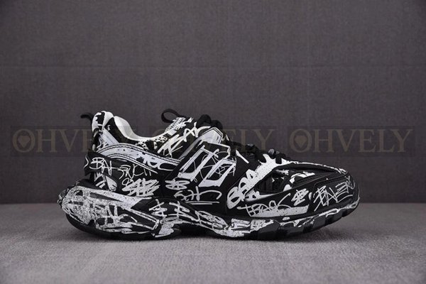 발렌시아가 트랙 그래피티 블랙 프린트 스니커즈