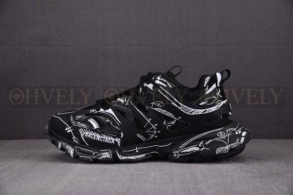 발렌시아가 트랙 그래피티 블랙 스니커즈