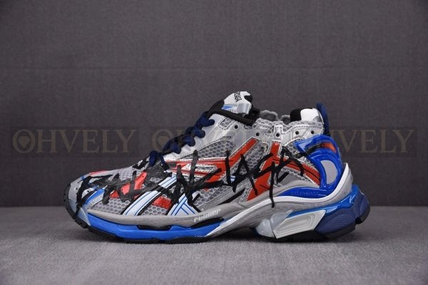 발렌시아가 러너 그래피티 실버 레드 블루 스니커즈