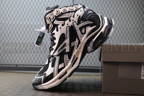 발렌시아가 러너 7 화이트 블랙 하이탑 스니커즈