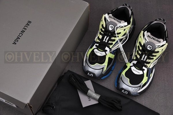 발렌시아가 러너 7 블랙 네온 옐로우 네이비 스니커즈