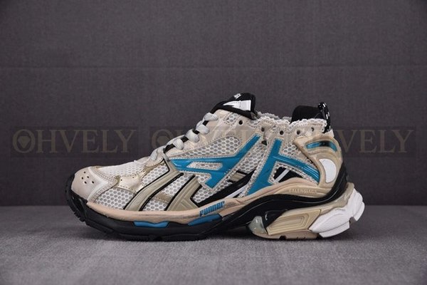 발렌시아가 러너 7 베이지 블루 스니커즈