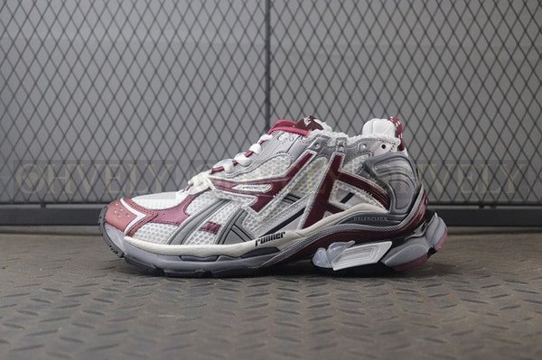 발렌시아가 러너 7 그레이 버건디 스니커즈