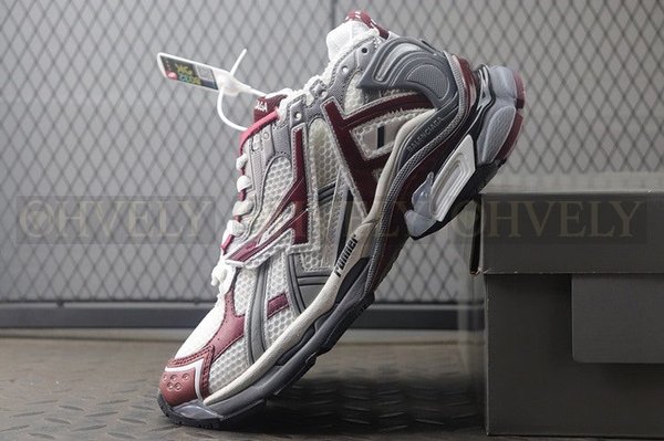 발렌시아가 러너 7 그레이 버건디 스니커즈