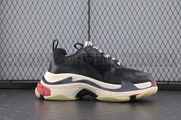 발렌시아가 트리플S 트레이너 블랙/화이트/레드