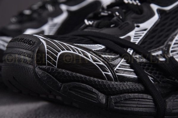 발렌시아가 3XL 블랙 실버 뮬 스니커즈