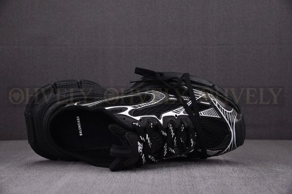 발렌시아가 3XL 블랙 실버 뮬 스니커즈