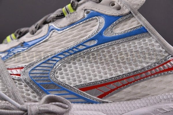 발렌시아가 3XL 화이트 레드 블루 뮬 스니커즈