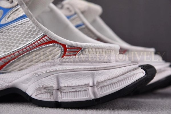 발렌시아가 3XL 화이트 레드 블루 뮬 스니커즈