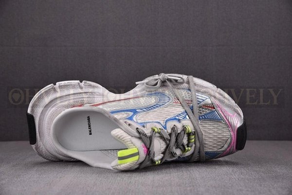 발렌시아가 3XL 화이트 레드 블루 뮬 스니커즈