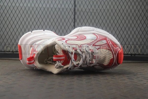 발렌시아가 3XL 화이트 레드 스니커즈